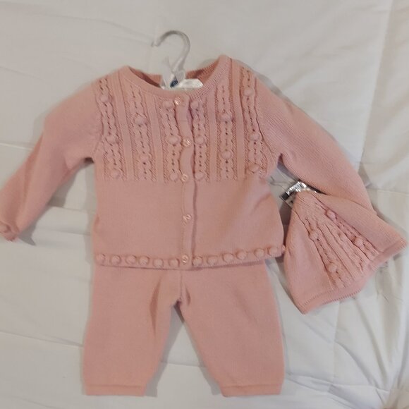 Piper & Posie Other - Piper & Posey Baby Girl 3 Piece Pink Cotton Knit Set